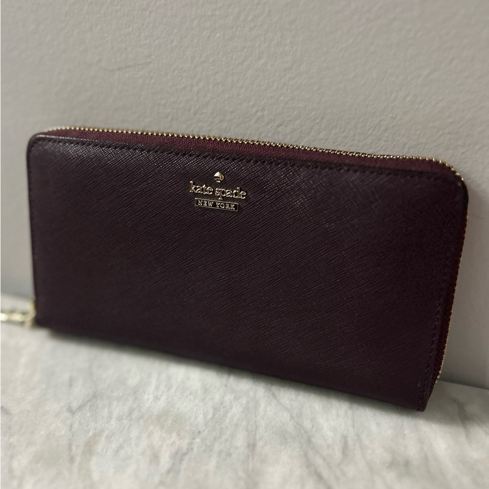 Kate Spade Large Continental Wallet, Plum Color EUC